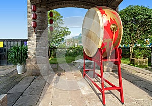 Red chinese drum