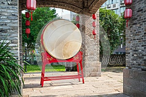 Red chinese drum