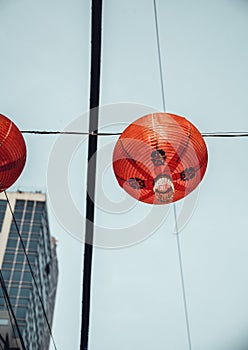 Red chinese lantern close up