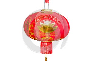 Red Chinese Lantern isolated on white Background