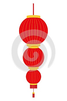 red chinese lanterns for holiday and festival decoration for design stock vector illustration