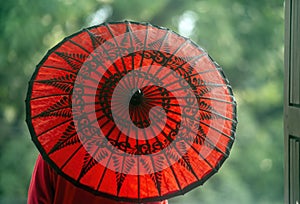 Red Chinese umbrella