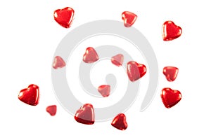 Red chocolate hearts