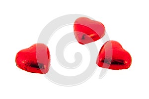 Red chocolate hearts