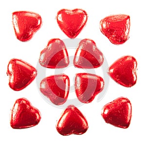 Red chocolate hearts