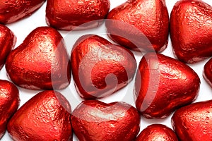 Red chocolate hearts