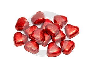 Red chocolate hearts
