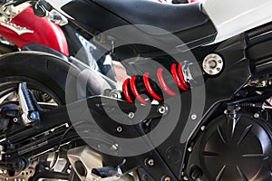 Red choke absorber of motorcycle, spring