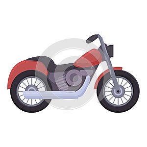 Red chopper icon cartoon vector. Bike road