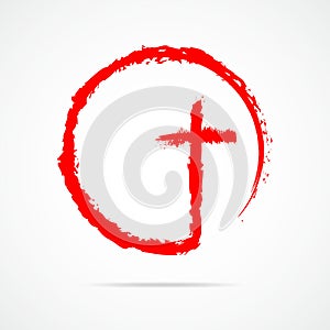 Red christian cross icon. Vector illustration.