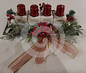 Red christmas advent decoration