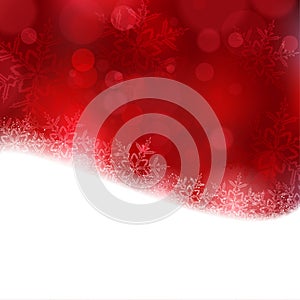 Red Christmas background with blurry lights