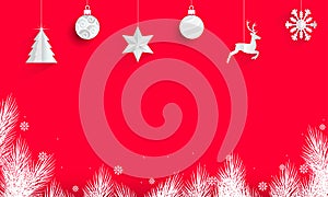 Red christmas background with copy space