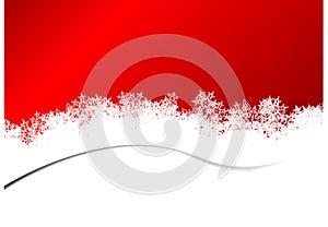 Red Christmas background snowflakes twisted. Vector illustration.