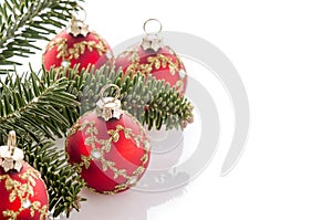 Red christmas ball decorations