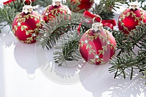 Red christmas ball decorations