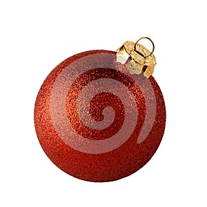 Red christmas ball isolated