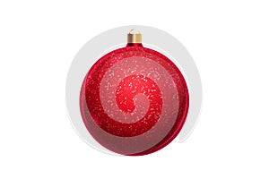 Red christmas ball isolated on white background. Christmas decorations, ornaments on the Christmas tree