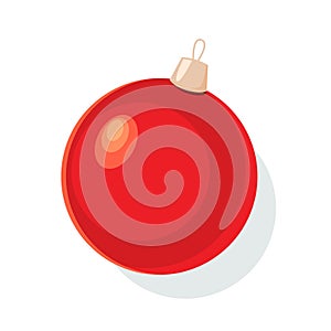 Red christmas ball isolated on white background. Symbol of Merry Christmas and Happy New Year.