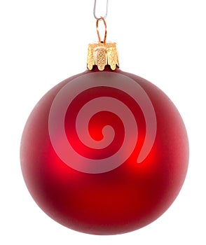 Red christmas ball ornament brightened
