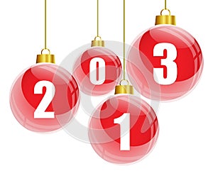 Red christmas balls with 2013 numbers