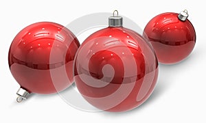 Red christmas balls ornaments