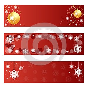 Red Christmas banners