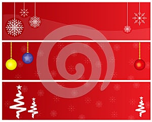 Red Christmas banners