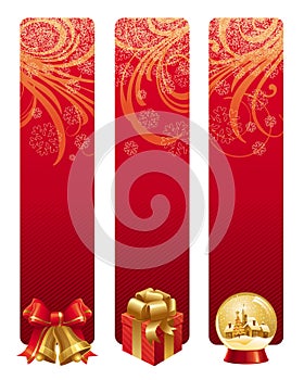 Red christmas banners