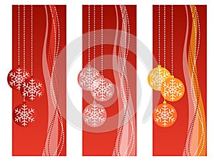 Red christmas banners
