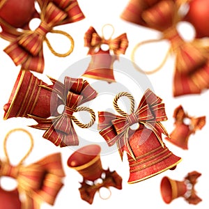 Red Christmas Bells with a bow.