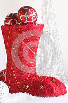 Red christmas boot