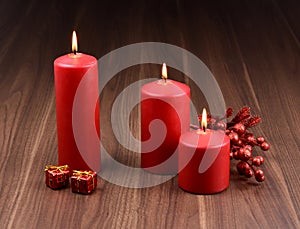 Red Christmas Candles stock images