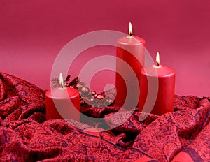 Red Christmas Candles stock images