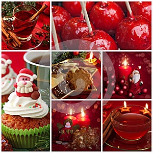Red christmas collage