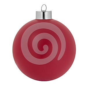 Red christmas decoration ball isolated on white