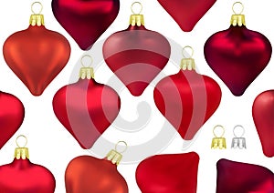 Red Christmas Decorations in the Shape of a Heart