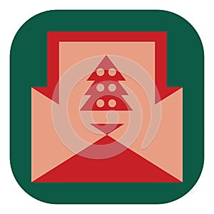 Red christmas giftcard, icon