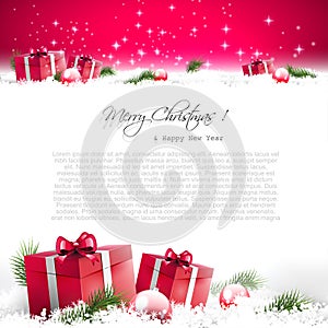 Red Christmas greeting card