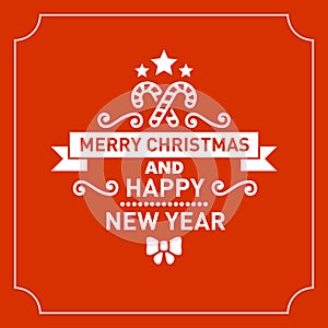 Red Christmas Greeting Card Background. Vector