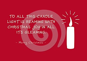 Red Christmas Greeting Card - Candlelight and Poem