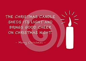 Red Christmas Greeting Card - Candlelight and Poem