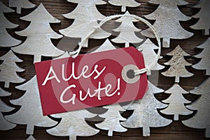 Red Christmas Label Alles Gute Means Best Wishes