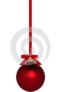 Red Christmas Ornament With Bow