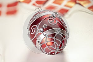 Red christmas ornament with details