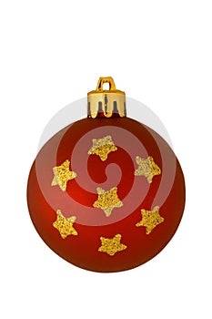 Red christmas ornament isolated