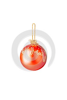 Red Christmas Ornament Isolated On White