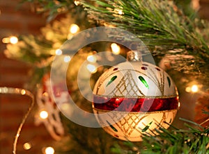 Red Christmas Ornament on Tree