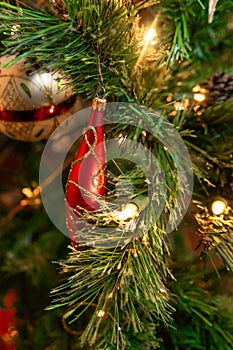 Red Christmas Ornament on Tree