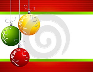 Red Christmas Ornaments Background